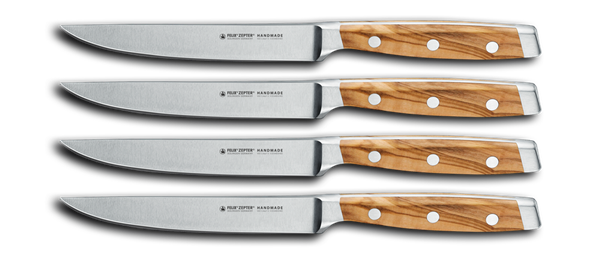 First Class Wood steak knife set, 4-piece